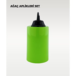 Hazır Set Yeşil Silindir Ağaç Feneri - 6 Adet (sarı Işık Ampul, Kablo, Fiş Ve Bant Dahil)