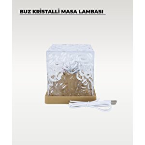 Buz Kristalli Masa Lambası - Rgb (çok Renlkli) - Kumandalı