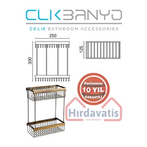 Paslanmaz Pirinç Kumru Şampuanlık 15x25 Şampuanlık Köşe Süngerlik Antik