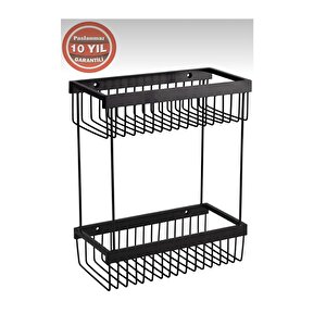 Çeli̇k Banyo Paslanmaz Pirinç Kumru Mat Siyah 15x25 Şampuanlık Köşe Süngerlik