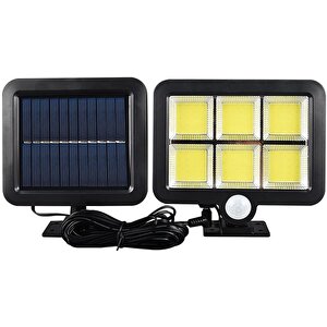 120 Cob Led Solar Panelli 3 Modlu Duvar Lambası
