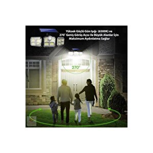 Kumandalı Solar Güneş Enerjili 122 Ledli Hareket Sensörlü Bahçe Aydınlatma