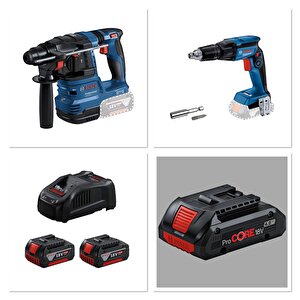 Gbh 185 Kırıcı Delici + Gtb 185 Alçıpan Vidalama + 5.0 Ah Çift Akülü Karton Kutu( 1 Ad 4.0 Procore Akü + Kanvas Çanta Hediyeli