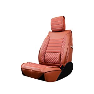 Seat Alhambra 3 Tekli Lüks Deri Oto Koltuk Kılıfı Ön Arka Set Tarçın Elit Model  5 Koltuklu
