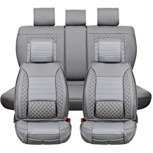 Hyundai Trajet 3 Tekli Lüks Deri Oto Koltuk Kılıfı Ön Arka Set Füme Elit Model