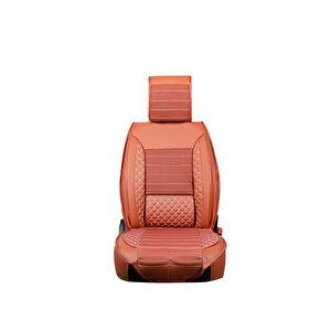 Renault Escape 3 Tekli Lüks Deri Oto Koltuk Kılıfı Ön Arka Set Tarçın Elit Model