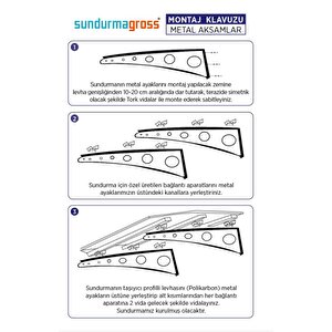 Metal Taşıyıcılı Kapı Üstü Pratik Sundurma Antrasit - Siyah Levha 250 X 120 Md2