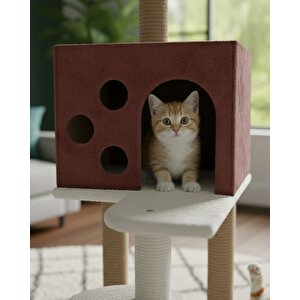 Pet Kedi Tırmalama Ve Oyun Evi Gül Kurusu