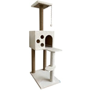 Pet Kedi Tırmalama Ve Oyun Evi Beyaz