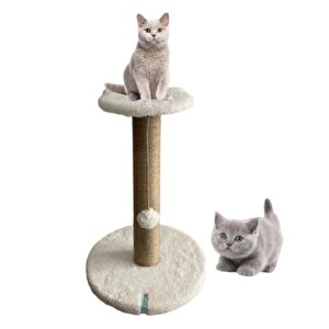 Pet Stepli Kedi Tırmalama Tahtası Beyaz