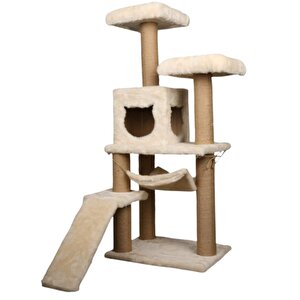 Pet S-9 Kedi Tırmalama Kulesi Platformlu 124 Cm Beyaz