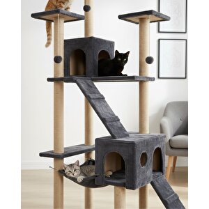 Pet Residence Kedi Tırmalama Evi Antrasit
