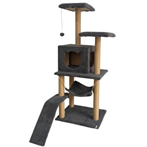 Pet S9 Kedi Tırmalama Kulesi Platformlu 124 Cm Antrasit