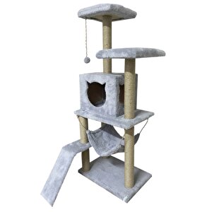 Pet S9 Kedi Tırmalama Kulesi Platformlu 124 Cm Gri