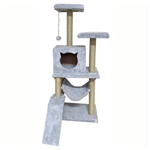 Pet S9 Kedi Tırmalama Kulesi Platformlu 124 Cm Gri