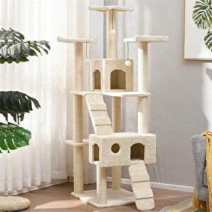 Pet Residence Kedi Tırmalama Evi Beyaz