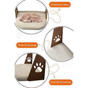 Pet Kalorifer Petek Radyatöre Asılabilen Kedi Köpek Yatağı Peluş Beyaz