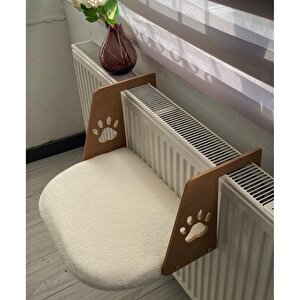 Reyo Pet Kalorifer Petek Radyatöre Asılabilen Kedi Köpek Yatağı Peluş Beyaz