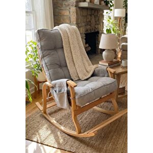 Reyo Santorini Kapitoneli Sallanan Sandalye Dinlenme Ve Tv Koltuğu Açık Gri