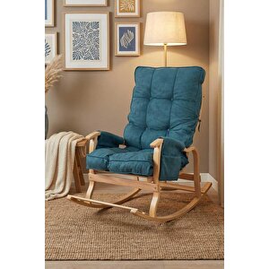 Santorini Kapitoneli Sallanan Sandalye Dinlenme Ve Tv Koltuğu Petrol Mavisi