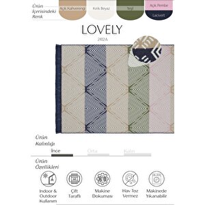 Lovely Renkli Kilim Yıkanabilir Çift Taraflı Akrilik İnce Banyo Balkon Mutfak Kilimi 80x300 cm