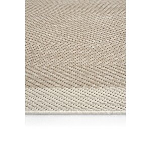 Cool Halı Grande 02 Bej Halı Antre Hol Halı Çerçeve Desenli Halı Kilim Kaymaz Tabanlı Mutfak Kilimi