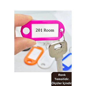 Plastik Anahtarlık Etiket Kimlik Isimlik Yazı Yazmalık Emlakçı Anahtarlığı Mavi Renkli 100 Adet