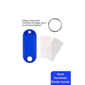 Plastik Anahtarlık Etiket Kimlik Isimlik Yazı Yazmalık Emlakçı Anahtarlığı Sarı Renkli 100 Adet