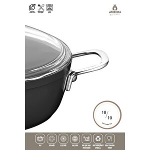 Titania 5 Parça Yanmaz Yapışmaz Titanyum Kaplama 24 Cm Tencere Tava Seti