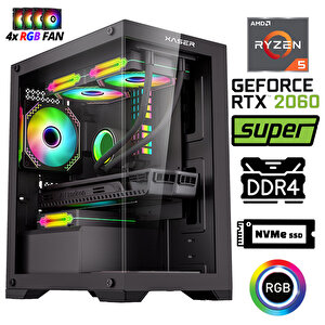 Xsr1079 Ryzen 5 3600 32gb Ram 1tb M.2 Nvme Ssd 8gb Rtx2060 Super  23.8" 180hz Oyuncu Bilgisayarı