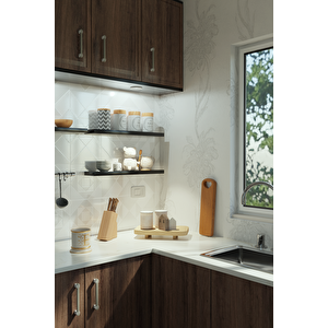 60 Cm 3lü Mat Siyah Mdf Uçan Duvar Rafı Gizli Bağlantı Kitaplık