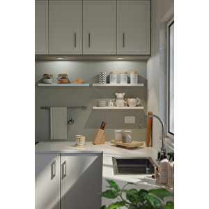60 Cm 3lü Mat Beyaz Mdf Uçan Duvar Rafı Gizli Bağlantı Kitaplık