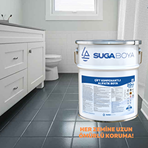 Suga Çi̇ft Kompenantli Epoksi̇ Zemi̇n Boyasi Ali̇fati̇k Boya 16+4 20 Kg Çok Renkli
