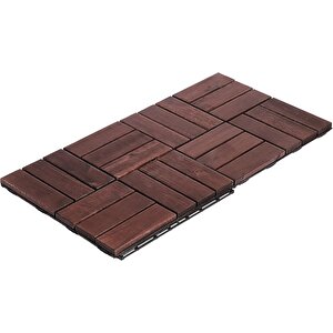 Runnen Yer Karosu 9 Adet 1 Koli Bahçe Banyo Deck Ahşap Karo Masif Yer Döşemesi Balkon Deck