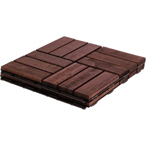 Runnen Yer Karosu 9 Adet 1 Koli Bahçe Banyo Deck Ahşap Karo Masif Yer Döşemesi Balkon Deck