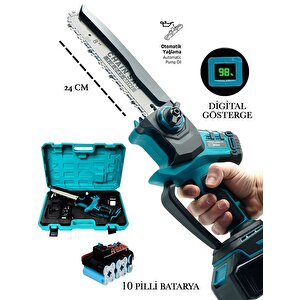 Easycut  4 Akülü Dijital Ekran 40mm Budama Makinesi Dal Budama Testeresi İkili Set