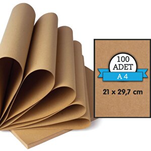 Kraft Kağıt A4 (100adet) 1.kalite, Paketleme-ambalaj-okul-ofis-proje 21x29,7 cm