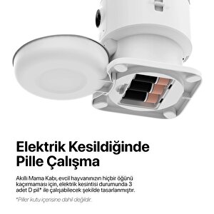 Akıllı Çelik Kedi Mama Kabı, 5 L Geniş Hazne, Wi-fi Mobil Uygulama Ile Uzaktan Kontrol, 1080 P Kamera, Sesli İletişim Kurulabilen Premium Otomatik Mama Kabı X8605