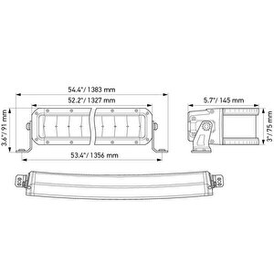 Hella Off-road Led Lamba 12v-24v Black Magic Curved Lightbar 52" 1gj358197-641