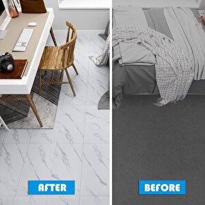 30cm X 60cm 1 Adet Yapışkanlı Floor Pvc Panel Yer Zemin Kaplama Paneli Arkası Kauçuklu Banyo Mutfak