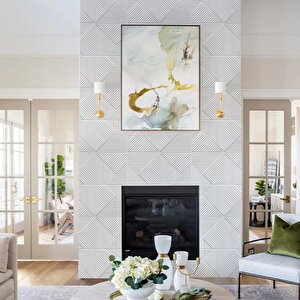 50cmx50cm 1adet Beyaz 3d Abs Çizgili Desenli Pvc Dayanıklı Duvar Paneli Silinebilir Lambiri Model
