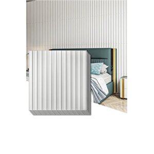 50cm X 50cm 1 Adet 3d Abs Malzeme Pvc Dayanıklı Duvar Paneli Silinebilir Lambiri Model Beyaz Panel