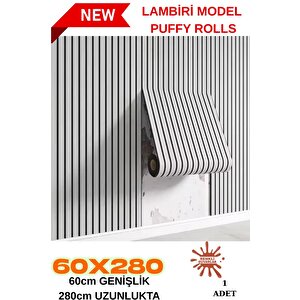 60cm X 280cm 1 Adet Kendinden Yapışkanlı Açık Gri Lambiri Desenli Duvar Paneli Kağıdı Yg006