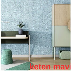 50x280cm 1adet Keten Mavi Arkası Folyolu Yapışkanlı Yalıtımlı Boyanabilir Duvar Paneli Kağıdı Rda22