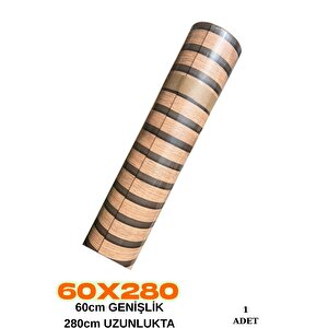 60cm X 280cm 1 Adet Kendinden Yapışkanlı Koyu Kahverengi Lambiri Desenli Duvar Paneli Kağıdı Gs8005