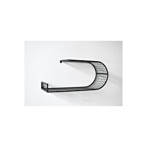 Otantik Tel Duvar Rafı (siyah) 60x22x27