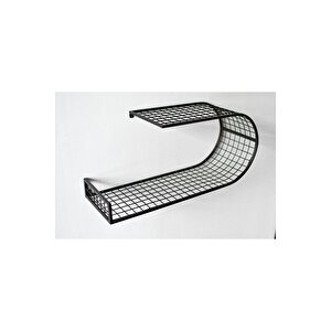 Otantik Tel Duvar Rafı (siyah) 60x22x27