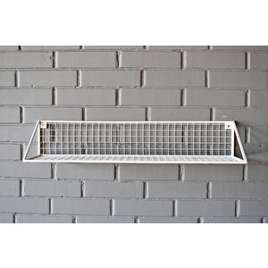 Orta Boy 80x25x15 Tel Duvar Rafı (beyaz Renk)