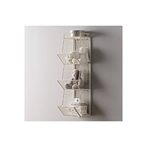 Çok Amaçlı Grid Tel Kafes 3 Bölmeli Dikey Raf 90x25