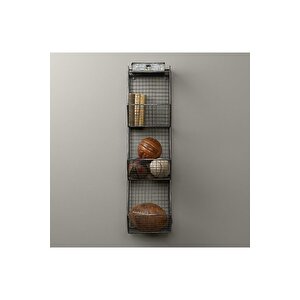 Çok Amaçlı Grid Tel Kafes 3 Bölmeli Dikey Raf 90x25
